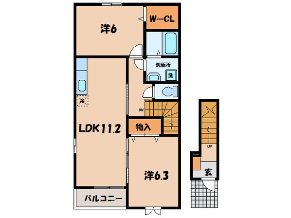 三河鳥羽駅 徒歩5分 2階の物件間取画像